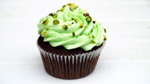 Cupcake met groene pistachetopping