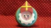 Sinterklaas op een cupcake, met mijter en al